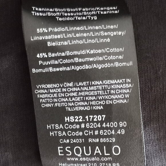 ESQUALO black cotton/linen tiered dress with puff sleeves - Picture 11 of 12